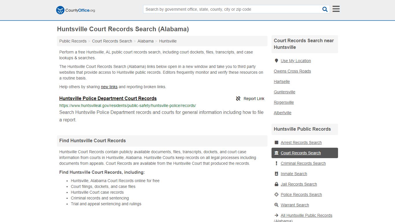 Huntsville Court Records Search (Alabama) - County Office